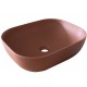 Νιπτήρας Μπάνιου Καφέ Ματ Πορσελάνης Ceramita Encore 50  Brown 50x40x14,5 εκ. Τετραγωνισμένος Επικαθήμενος χωρίς Υπερχείλιση και χωρίς Οπή για Βρύση